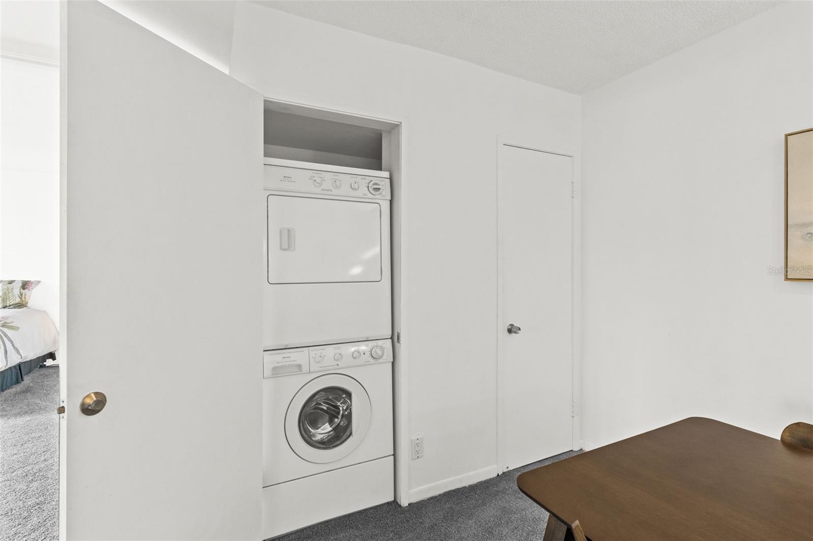 THE CONDOMINIUM FEATURES A, IN HOUSE, STACKABLE WASHER AND DRYER!  NO NEED TO USE THE LAUNDRY ROOM LOCATED IN THE AMBASSADOR BUILDING.