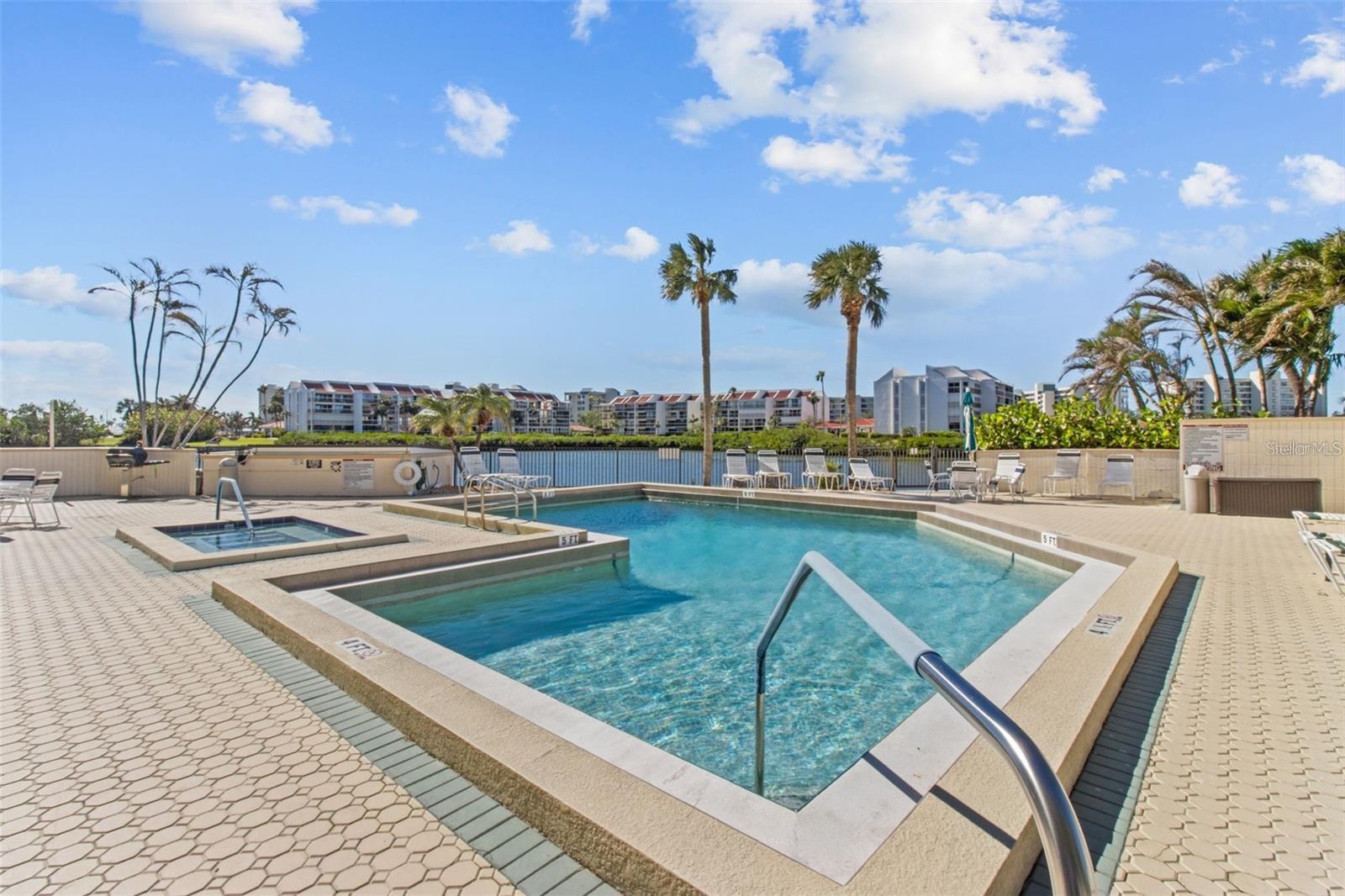 STEP OUTSIDE THE AMBASSADOR LOBBY TO ENJOY A WONDERFUL, YEAR ROUND, HEATED POOL & SPA!  THERE IS ALSO A GRILL AROUND THE POOL AREA!!
