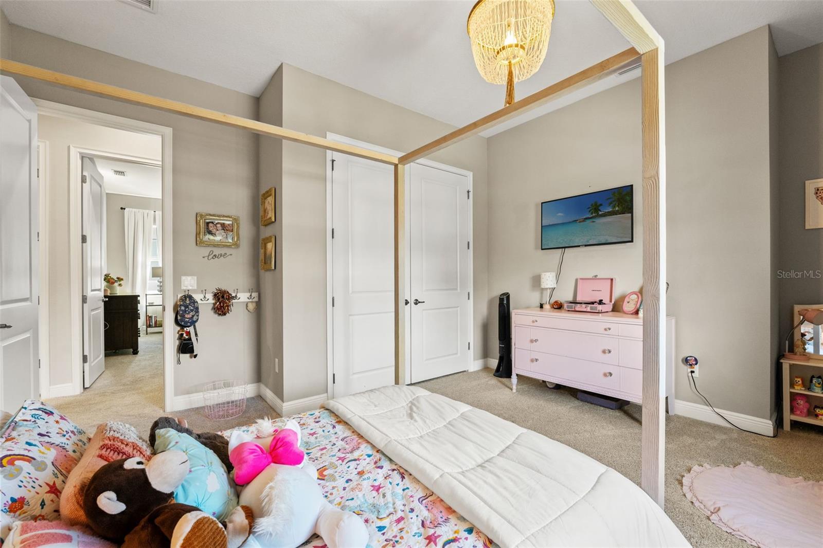 Spacious layout with double-door closet and direct access to the hallway.