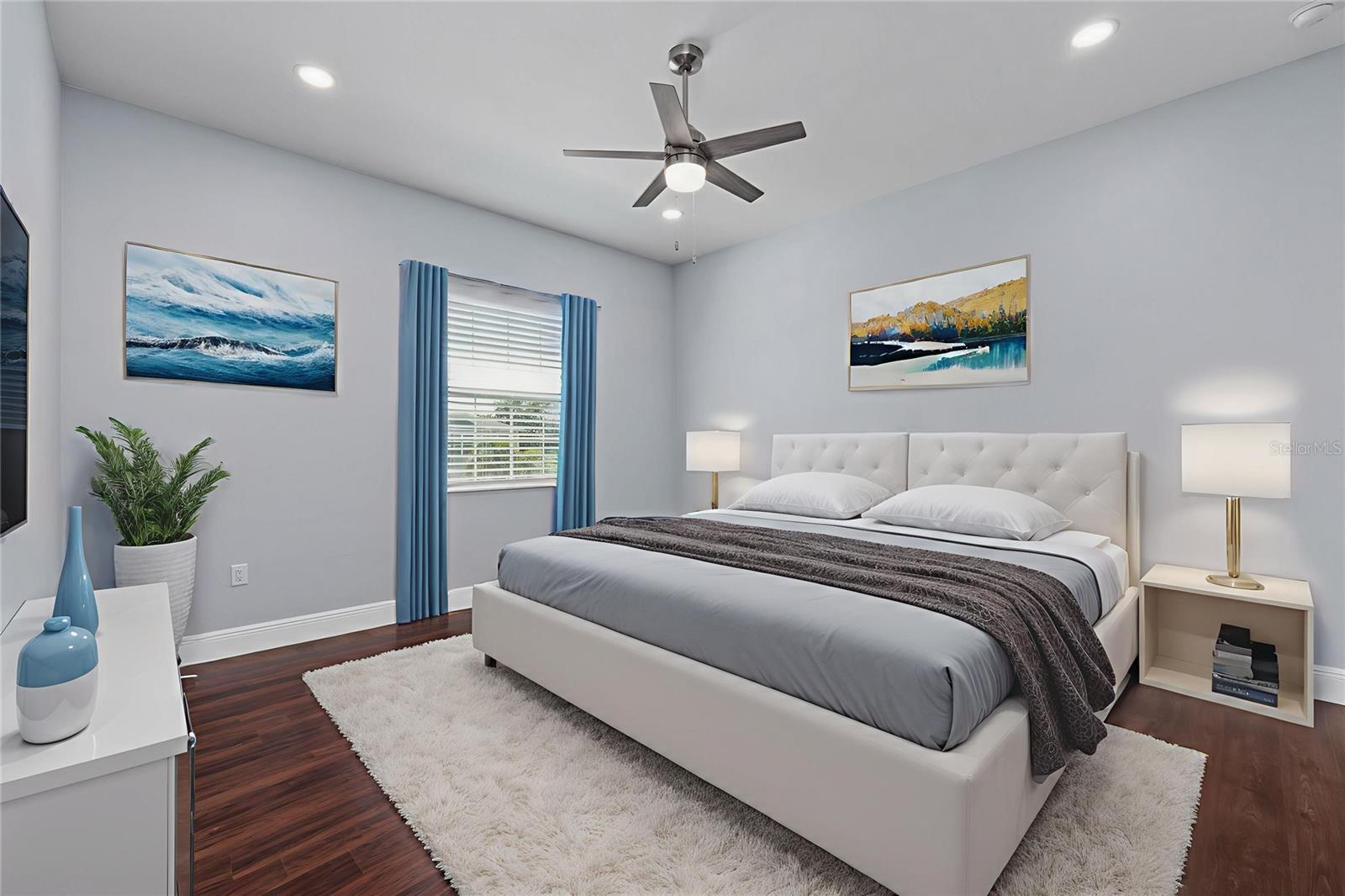 Bedroom 3 has a large walk in closet and is located on the opposite side of the home