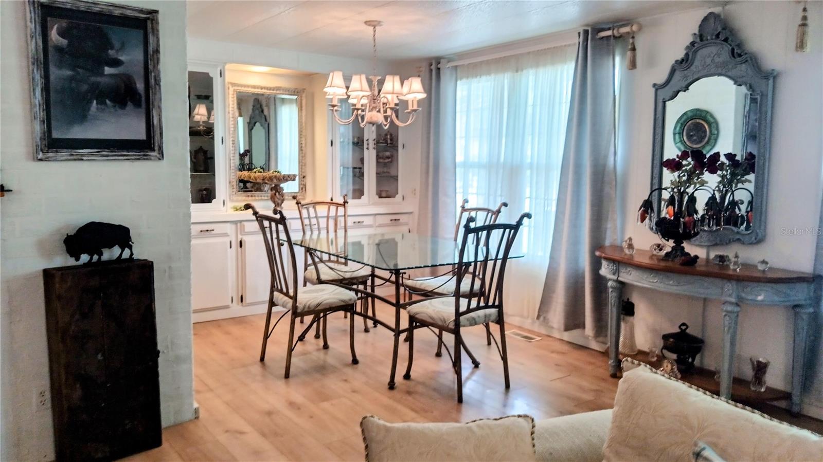 Dining area open to living room