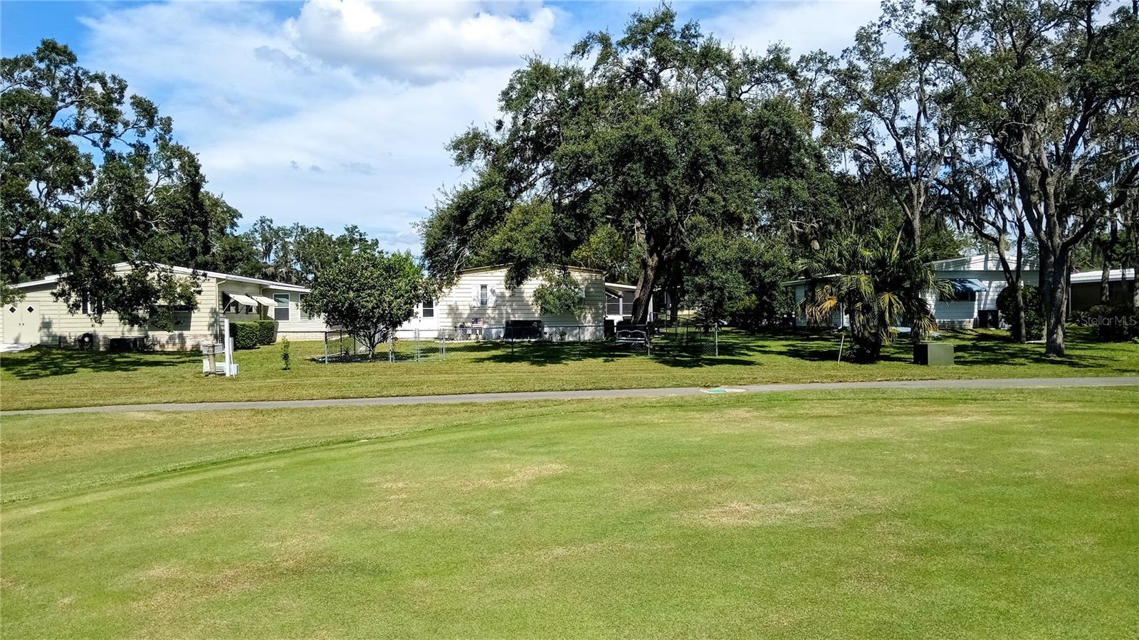 View from the course looking at the back of the home