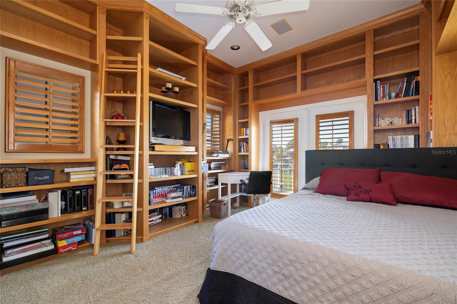 West wing library/5th bedroom with full closet
