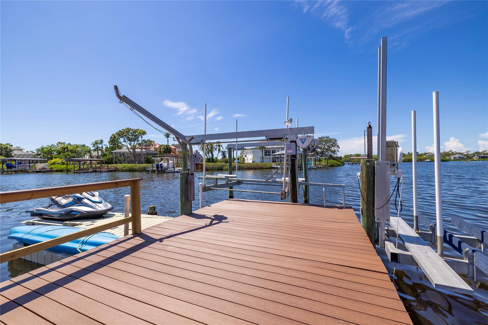 Compostie dock with Boat Lift, floating dock and jetski lift