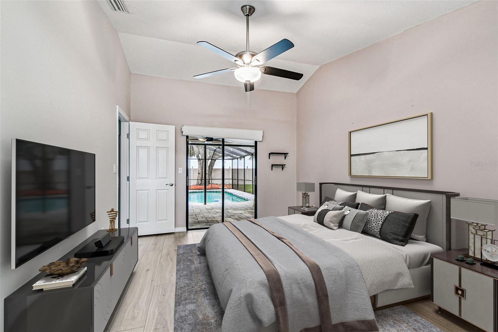 virtually staged primary bedroom