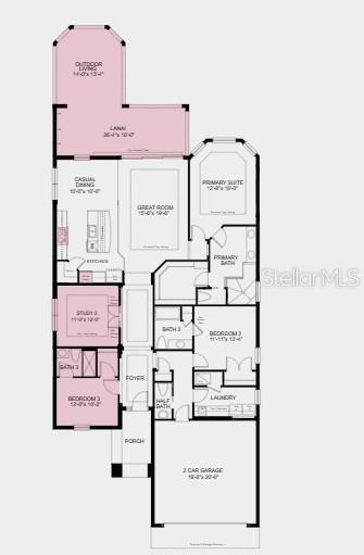 Additional Highlights Include: Tray ceiling at great room/study/primary suite, bedroom with full bath in place of flex, pocket sliding glass door at great room, 4' extended garage, gourmet kitchen, 8' interior doors, covered outdoor living, study in place of dining room, and outdoor kitchen rough-in.