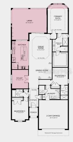 Additional Highlights Include: Tray ceiling at primary suite/great room, casual dining extension, 4' extended garage, gourmet kitchen, 8' interior doors, covered extended lanai, bay window at primary suite, study in place of flex, and outdoor kitchen rough-in.
