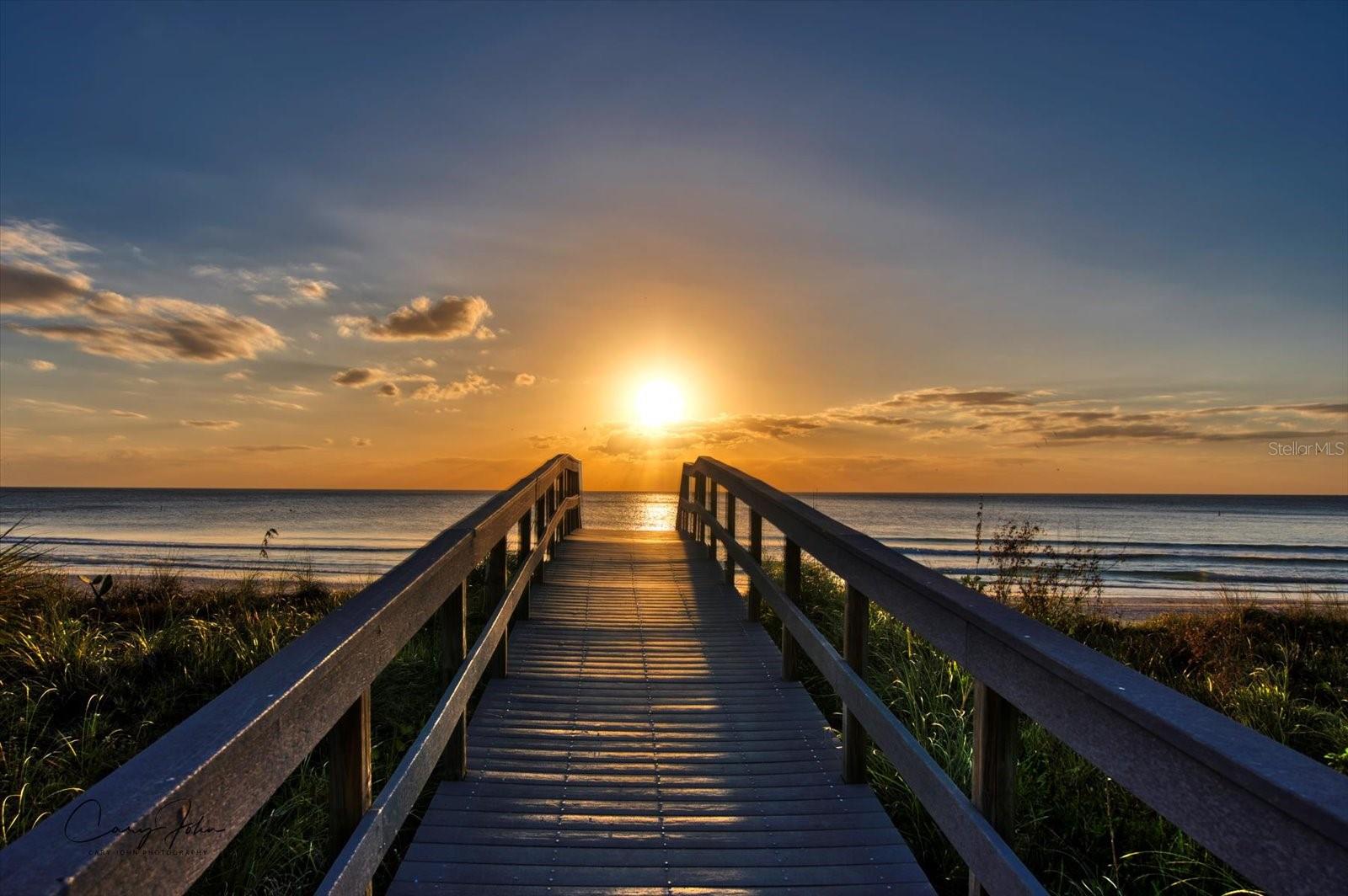 Board walk to miles of gorgeous beaches.