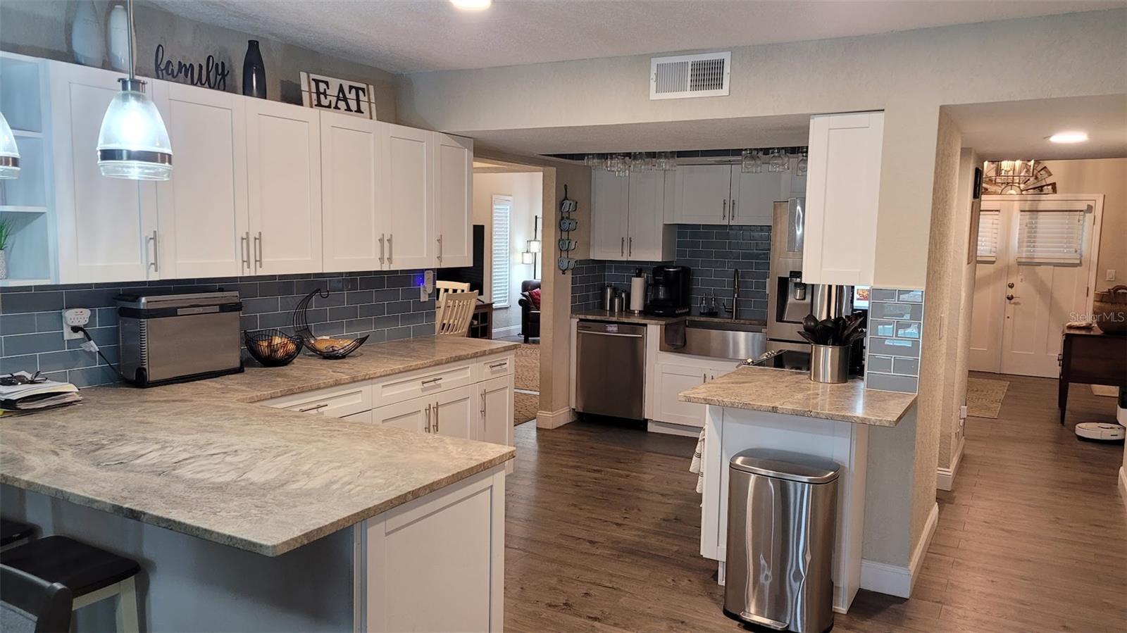 The breakfast Bar in the kitchen makes it enjoyable area to relax and visit.