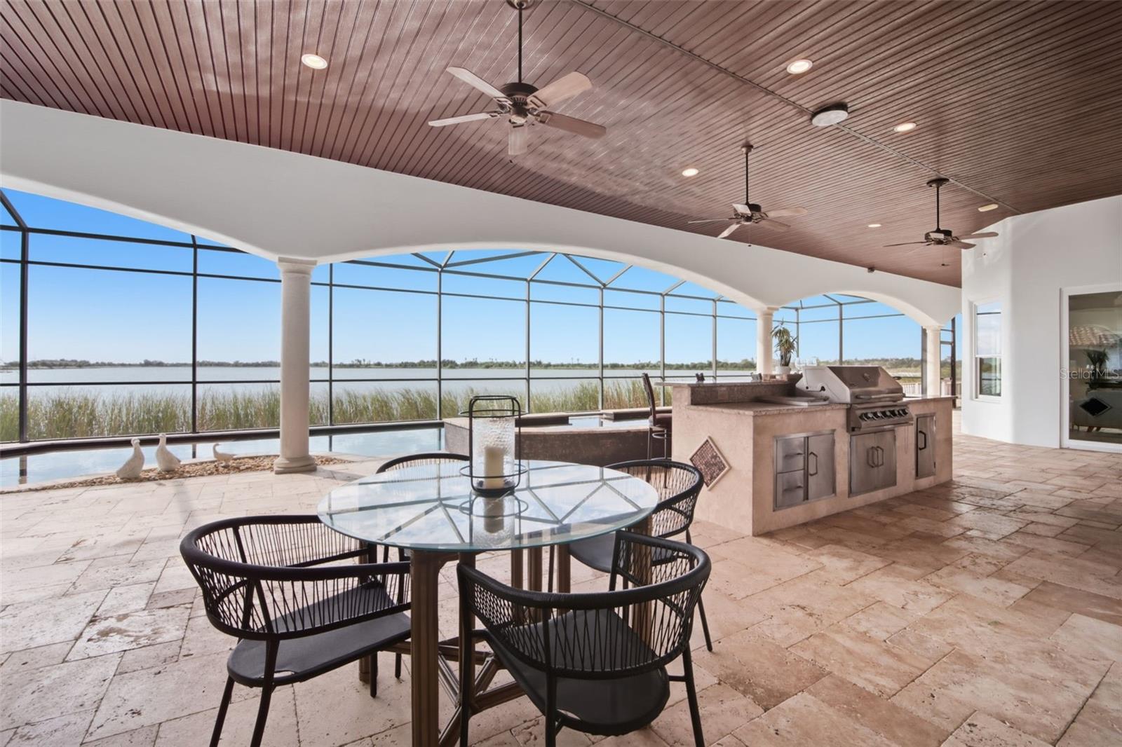 Terrace with built-in outdoor kitchen