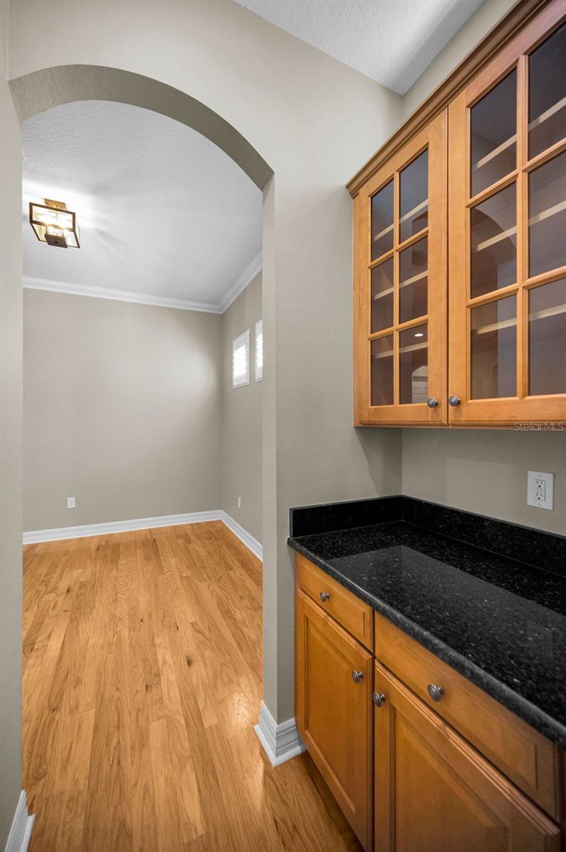 Butler's pantry and walk-in pantry off dining room