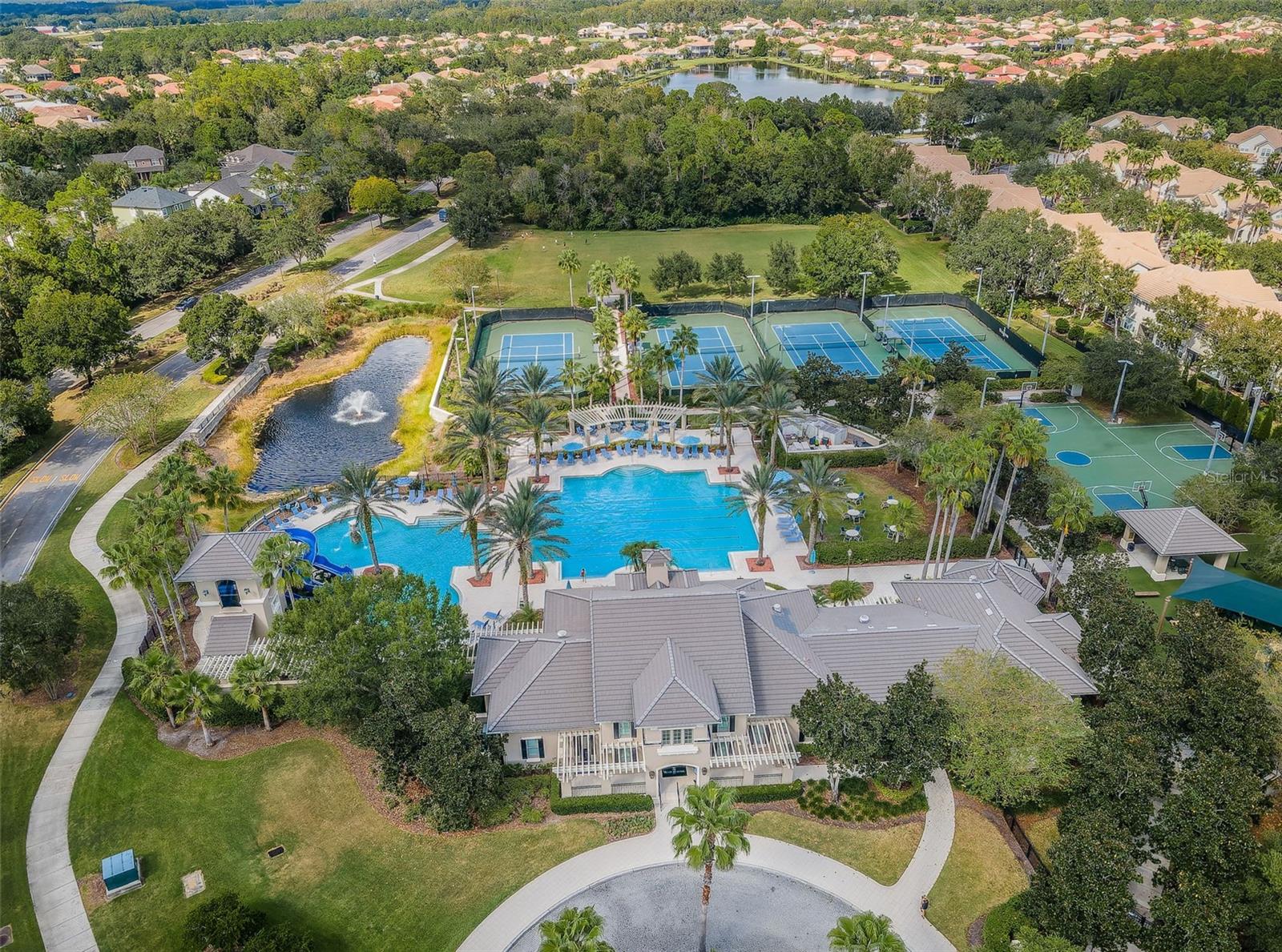 Tennis, pickelball and basketball courts