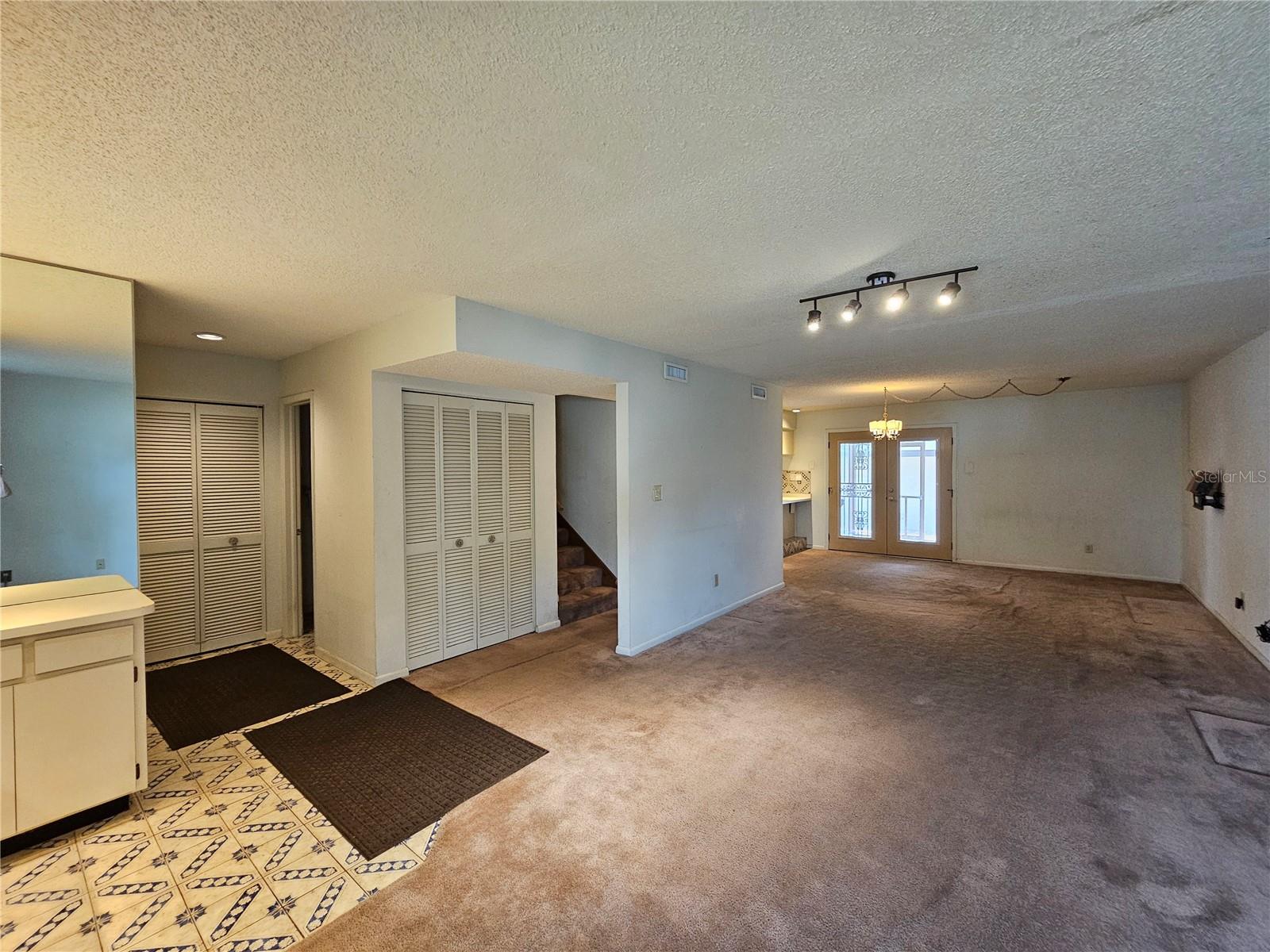 Dining and Living Area from Back French Doors