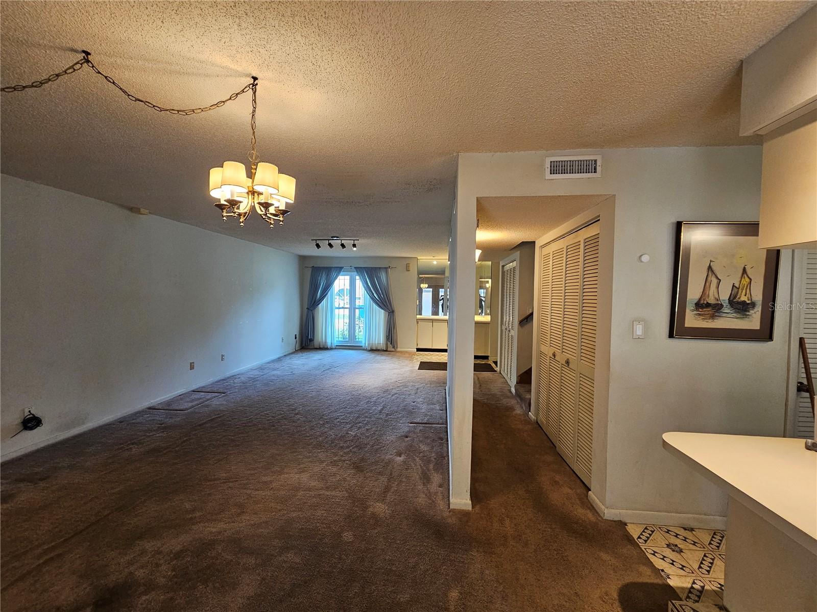 Dining and Living Area from Back French Doors