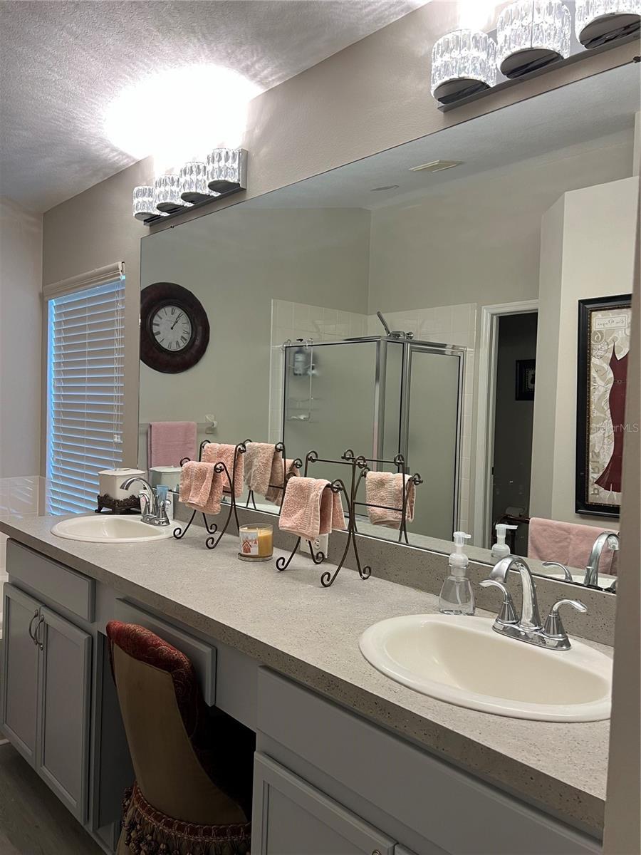 Primary bathroom en suite with walk in closet