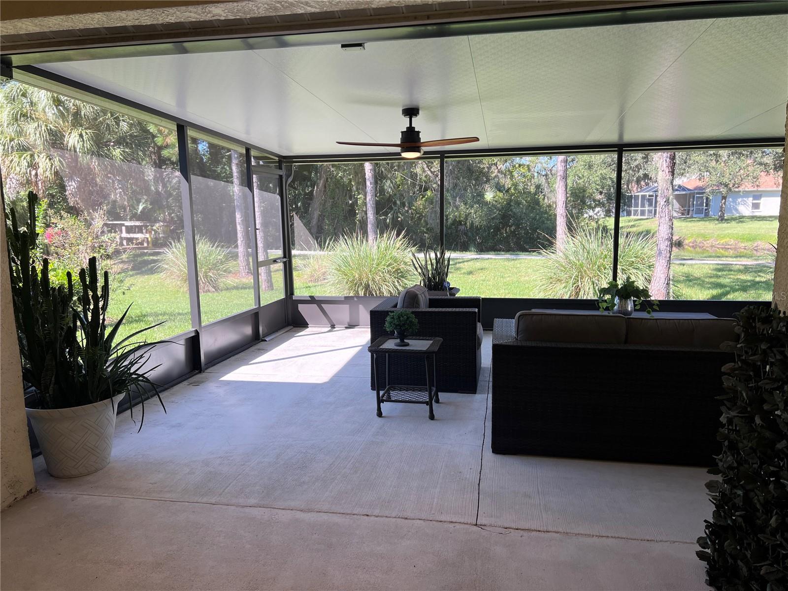 Patio with ceiling fans