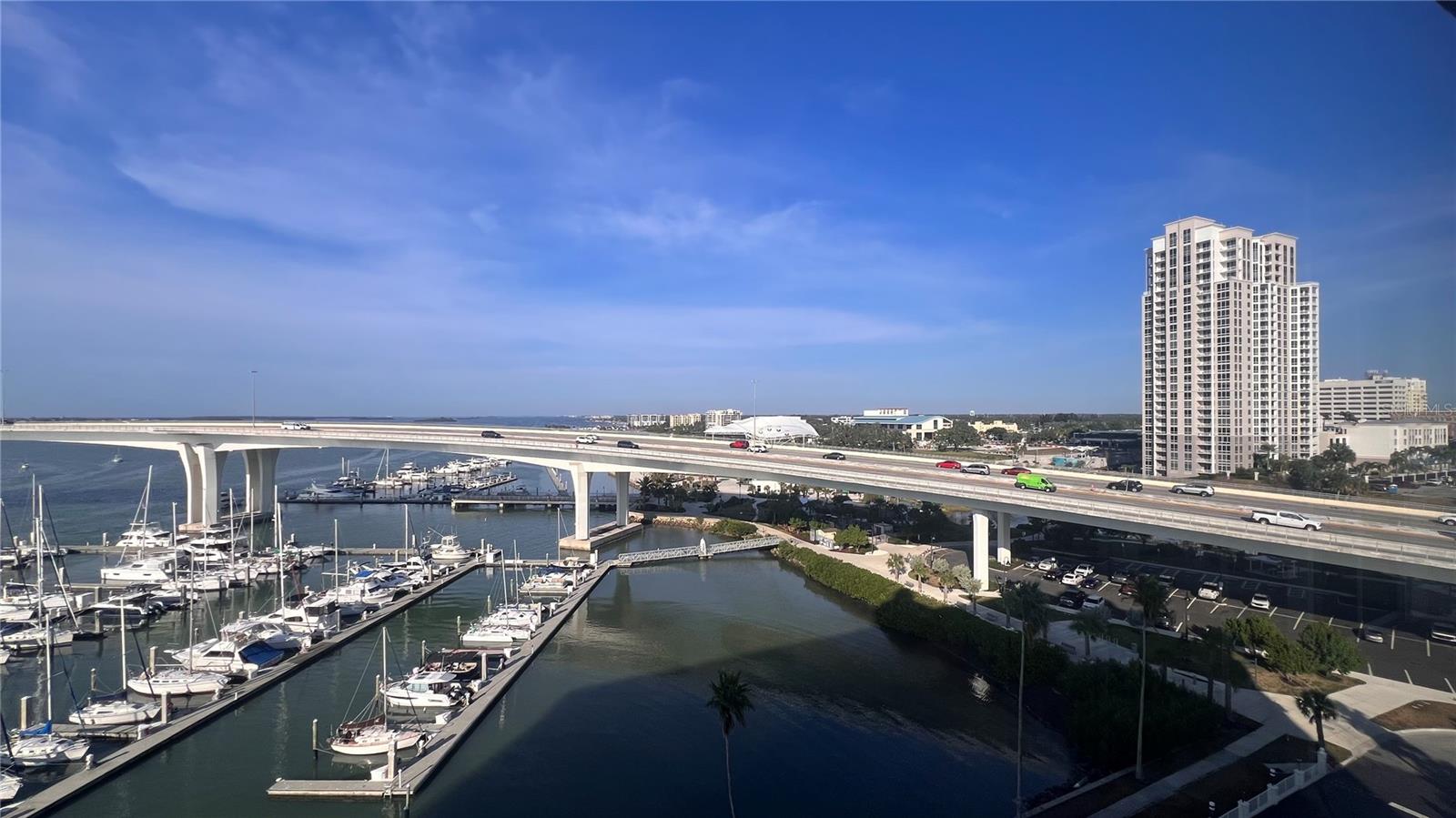 View of Clearwater with the BayCare Sound and Coachman Park within walking distance