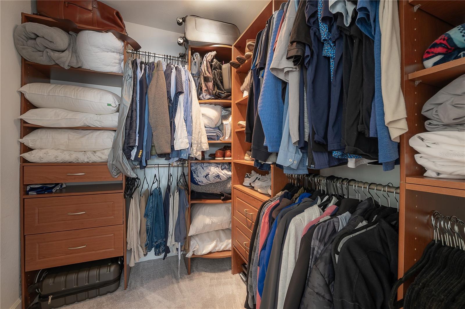 Custom built-in closet in primary bedroom