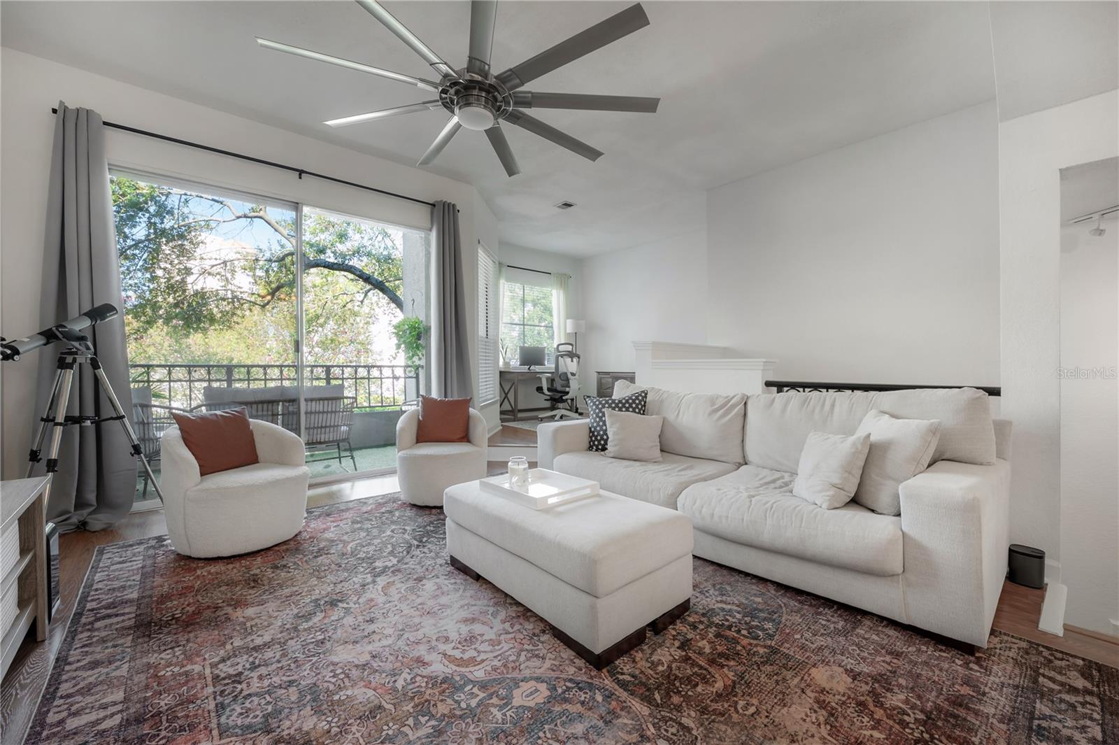 High ceilings, natural light, open floor plan