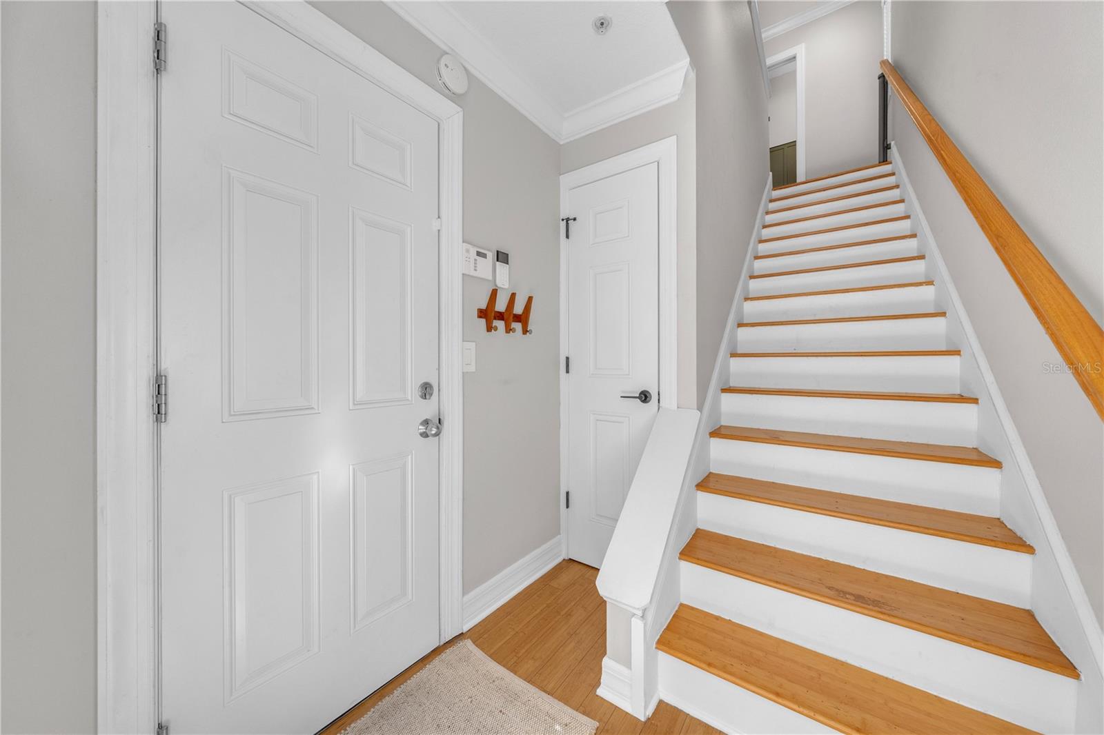 first floor entrance, garage access door, storage closet