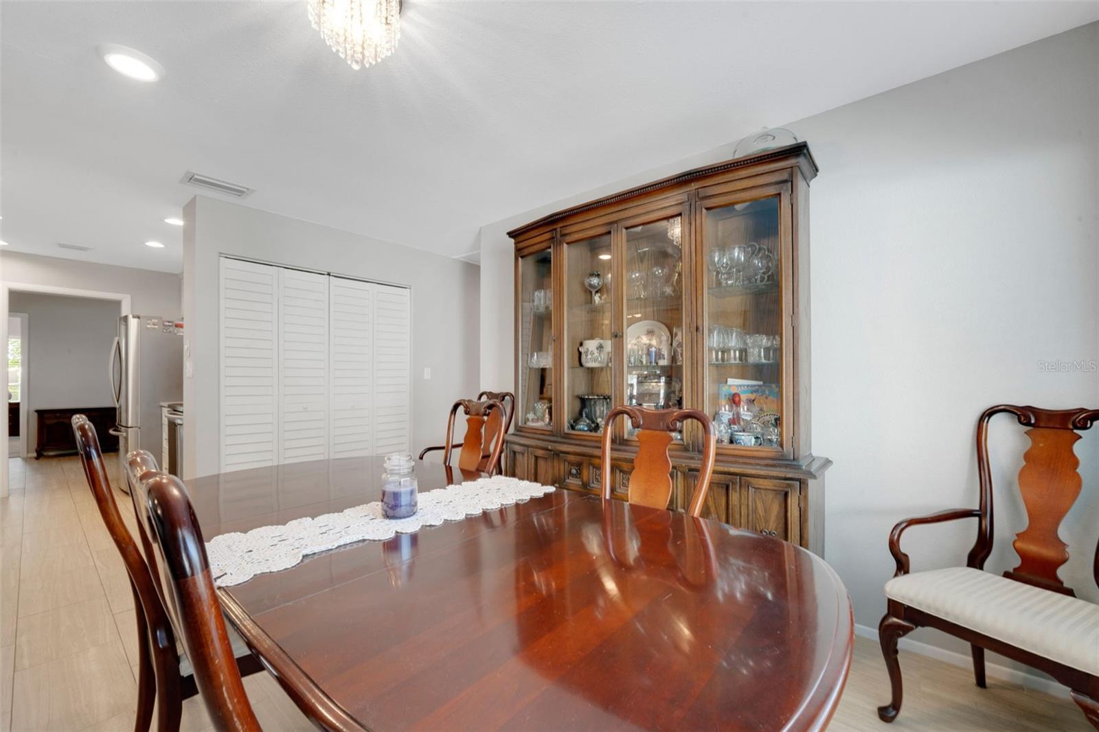 adjacent to the kitchen