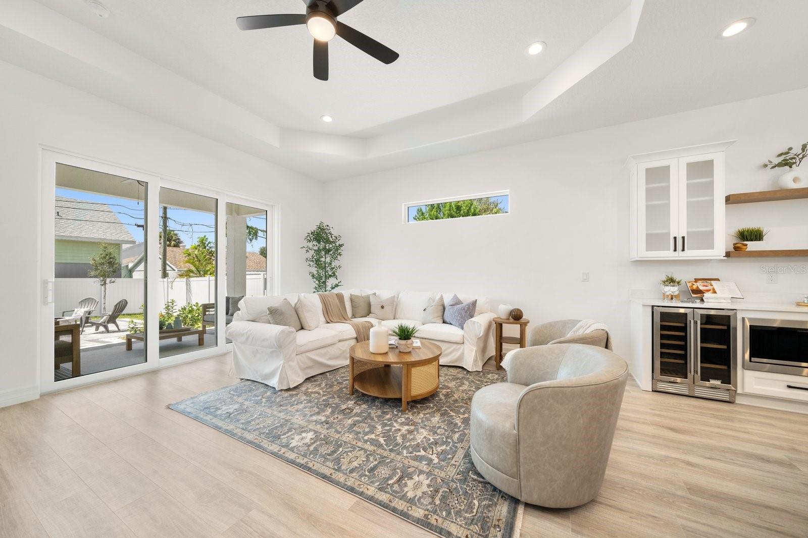 Great Room with Tray Ceiling