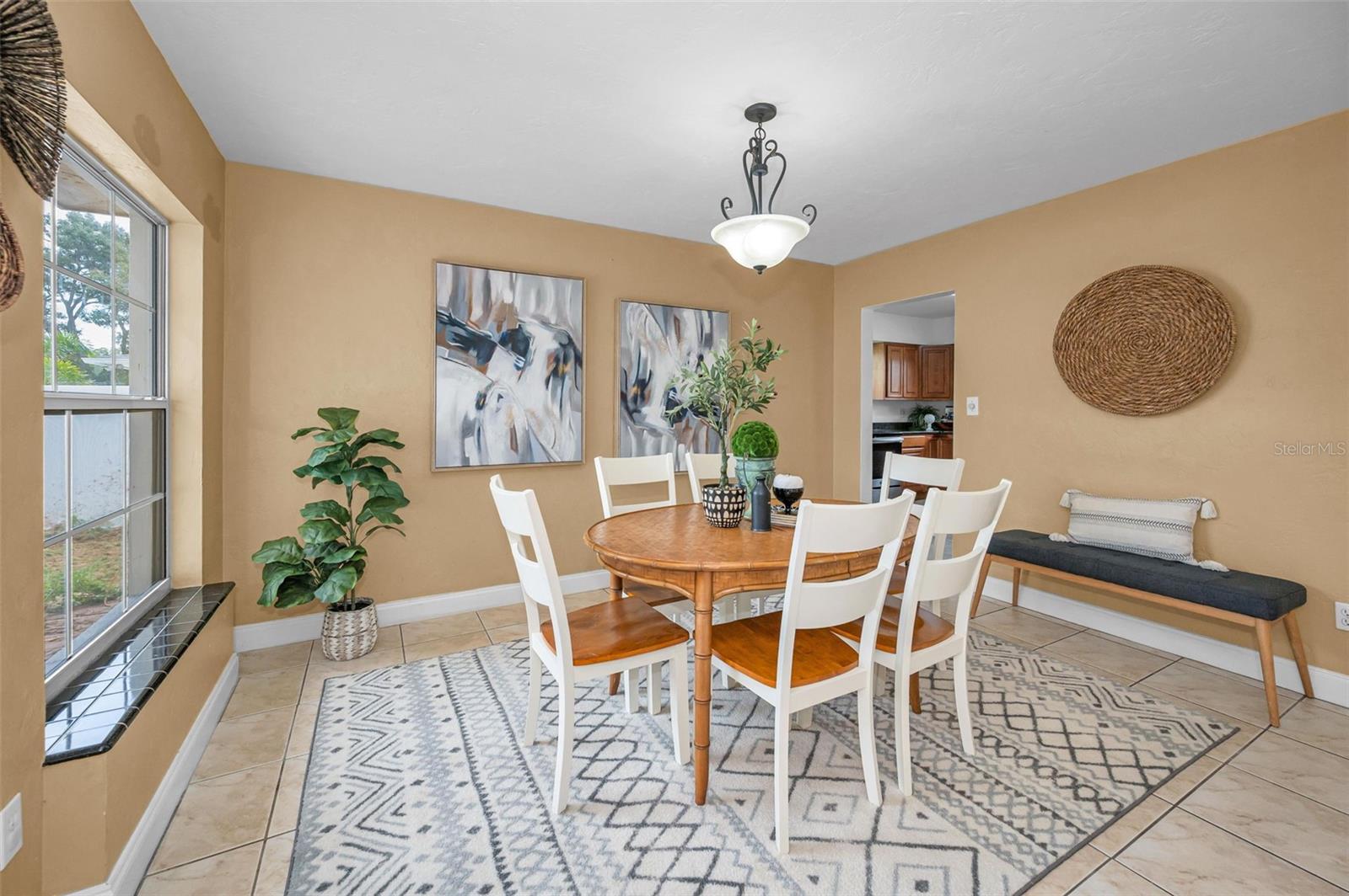 Spacious dining area.