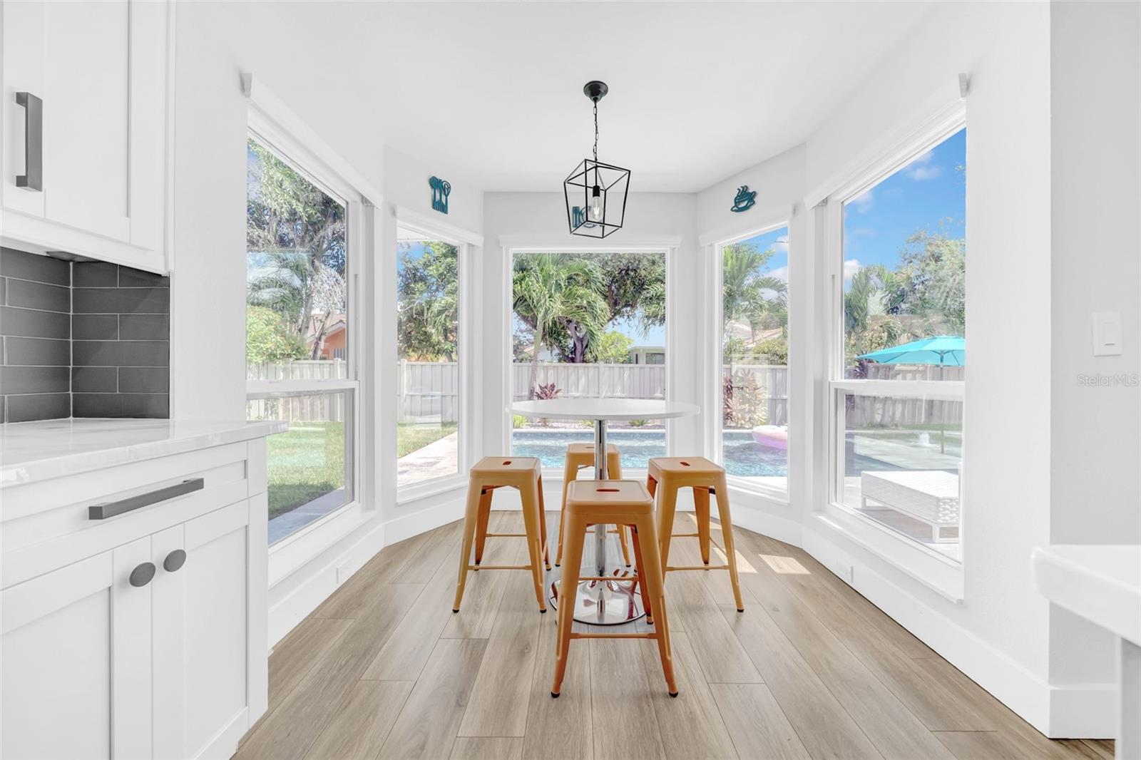 Breakfast nook with views....