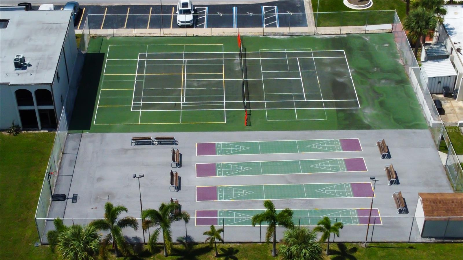 Pickleball, tennis, and shuffleboard