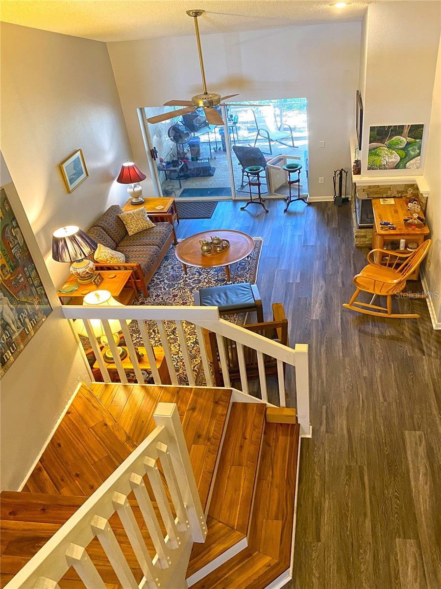 View of the downstairs from the loft area