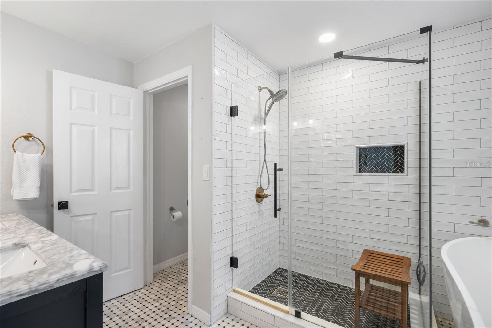 Large and updated master bathroom