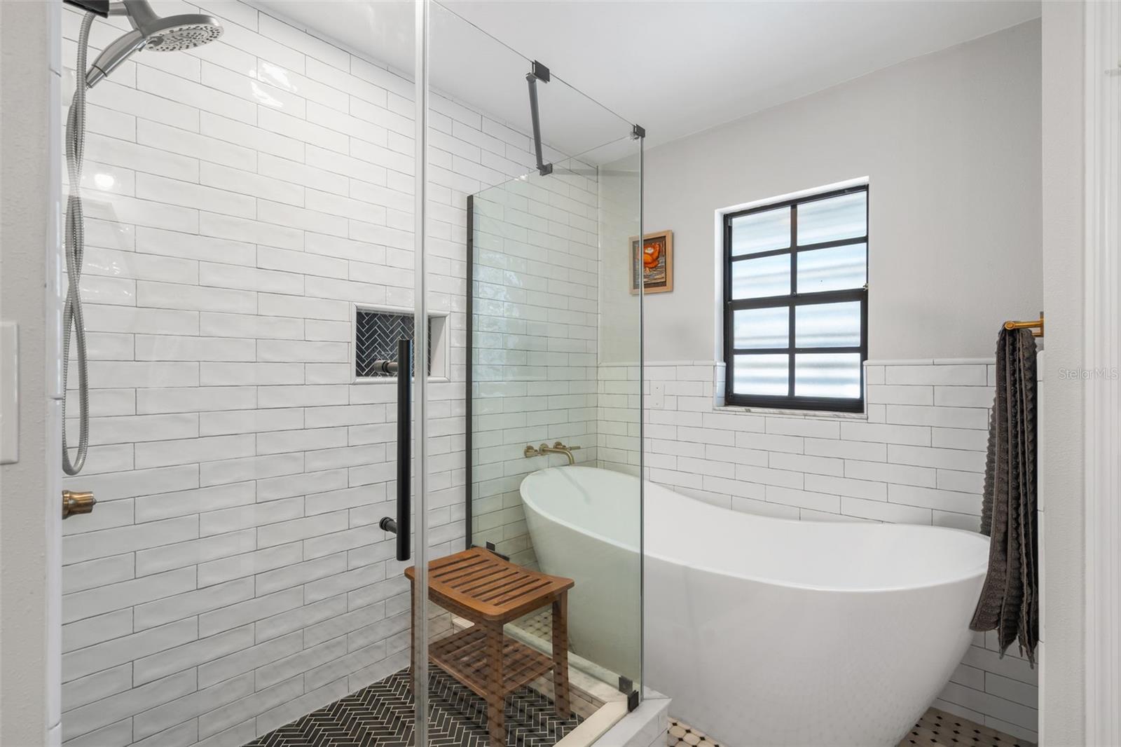 Standing shower and tub