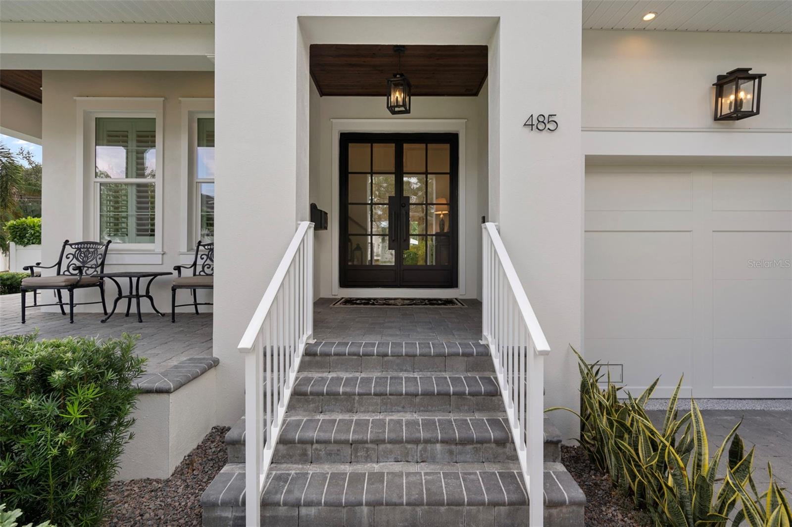 Covered front entry porch