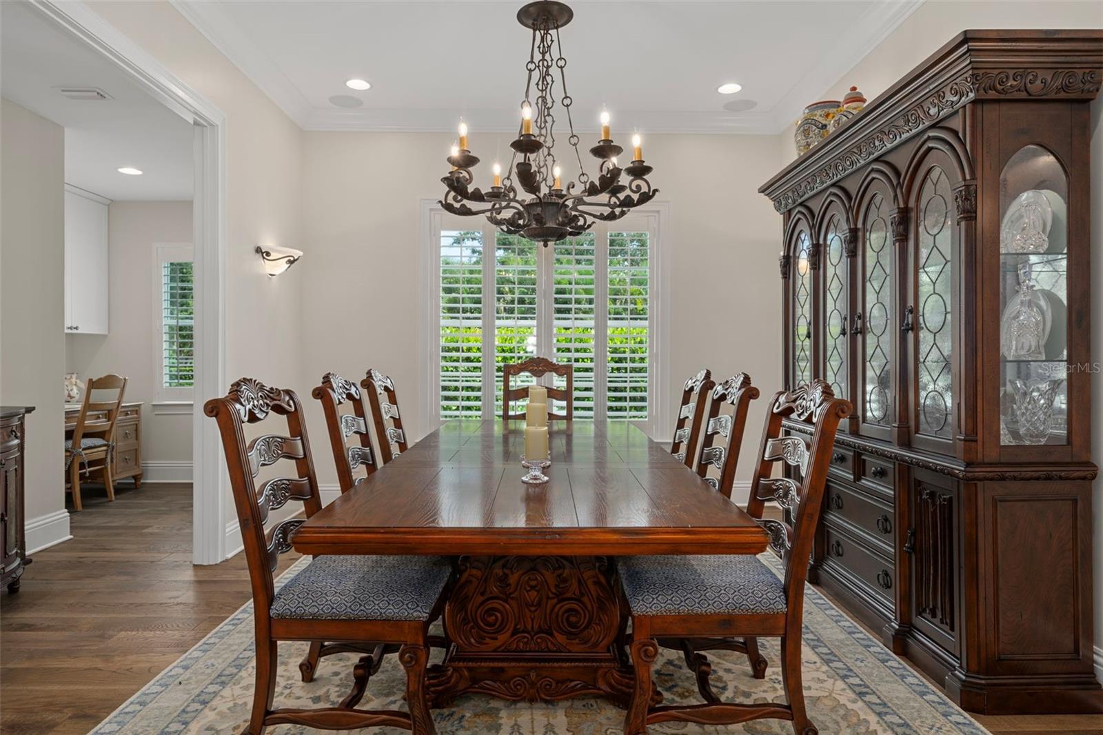 Bright dining room with natural light