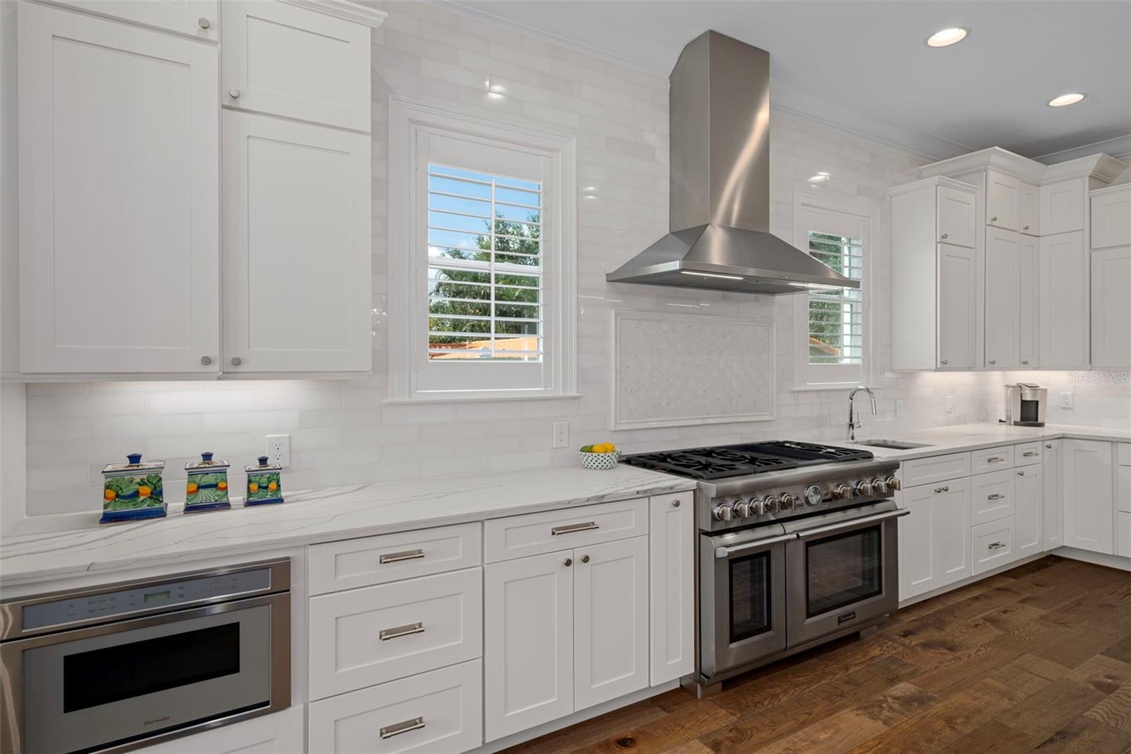 Upgraded marble backsplash
