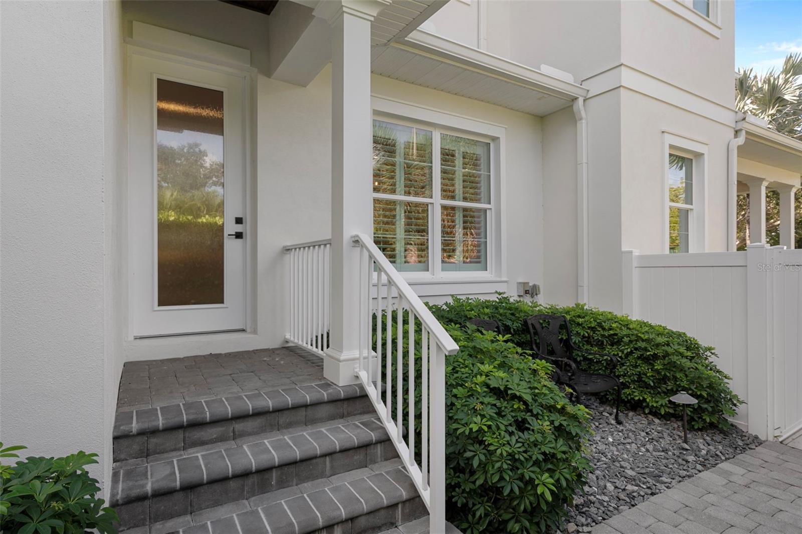 This private entrance is on the east side of the home.  It leads to an ensuite bedroom with shower.  Can be used as a mother in law suite or nanny suite.