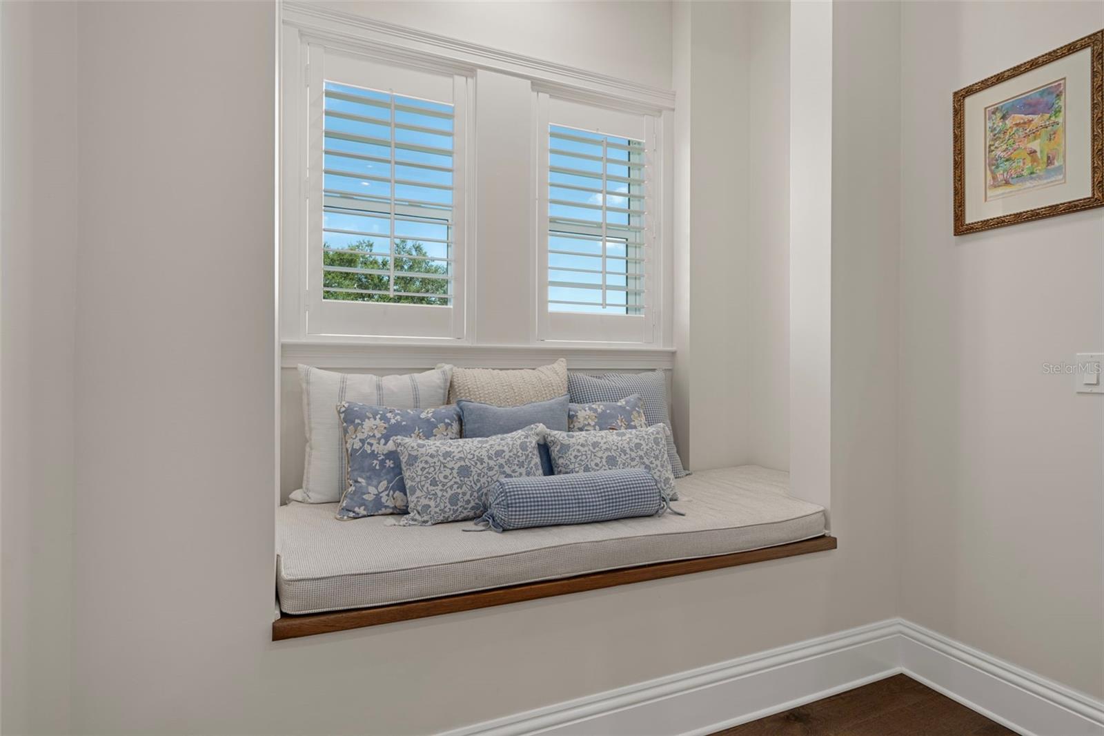 Charming stairway reading nook