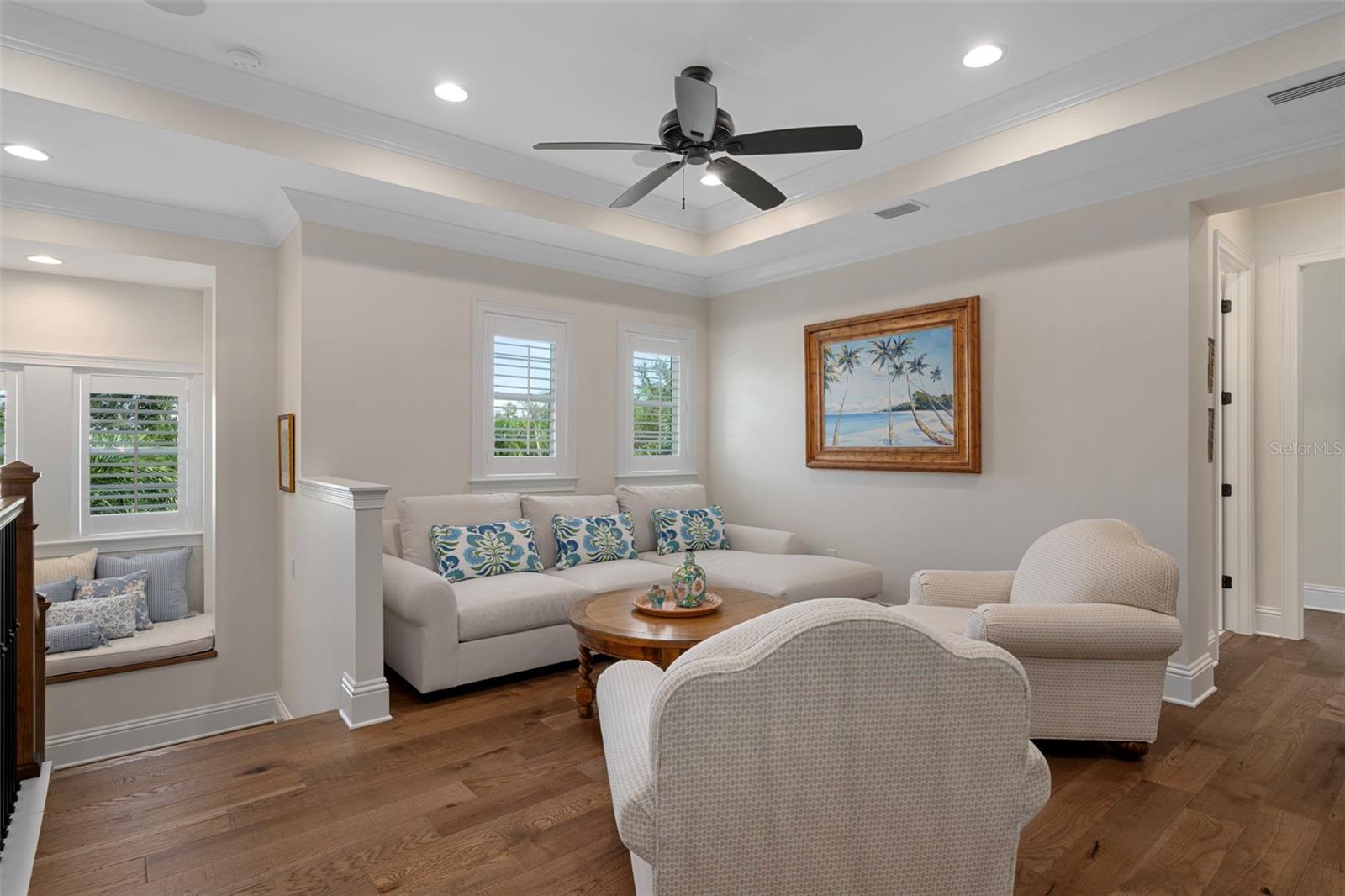 Spacious upstairs loft / family room at the top of the stairs