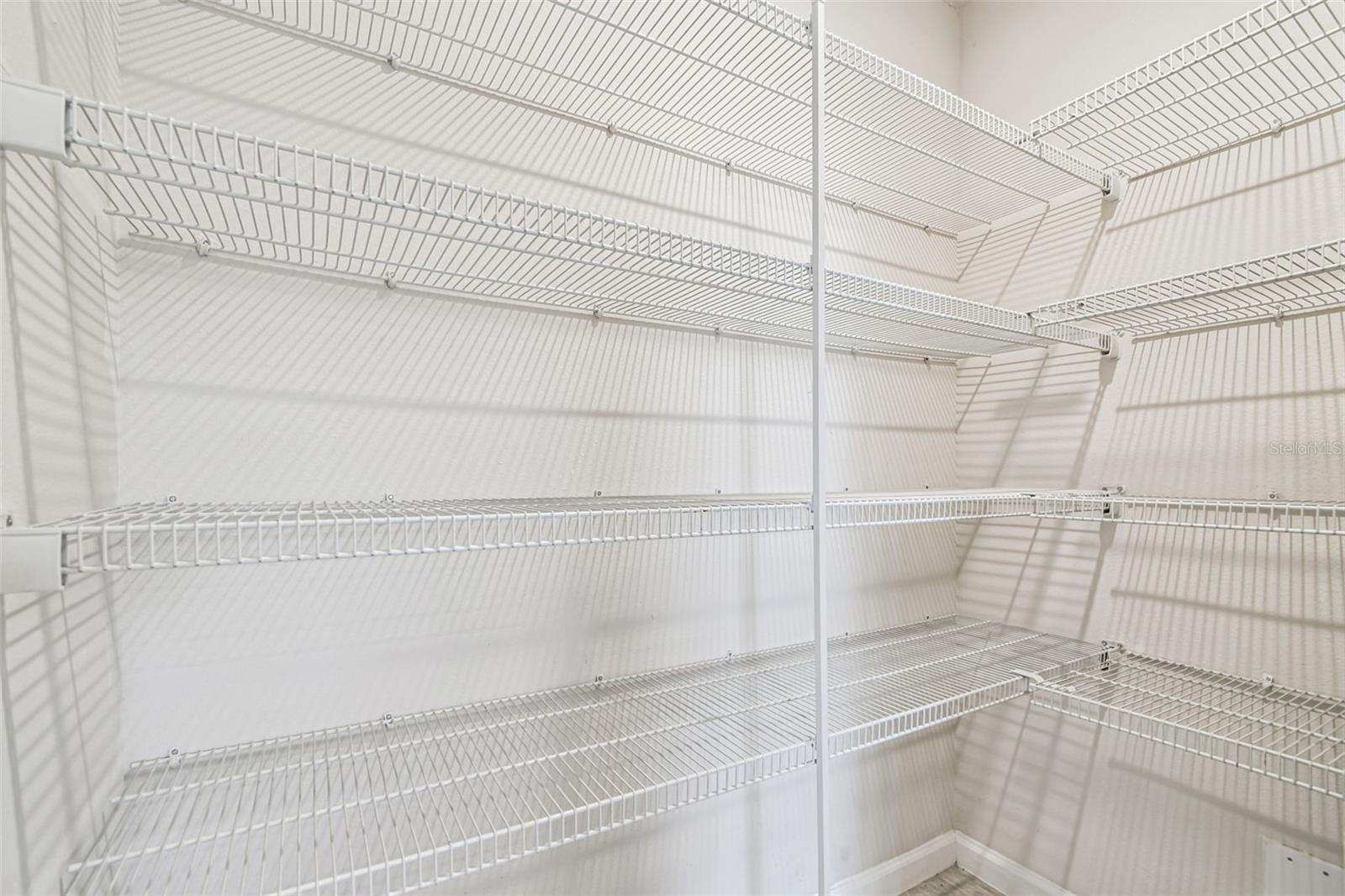 Large pantry with great organizational shelving system