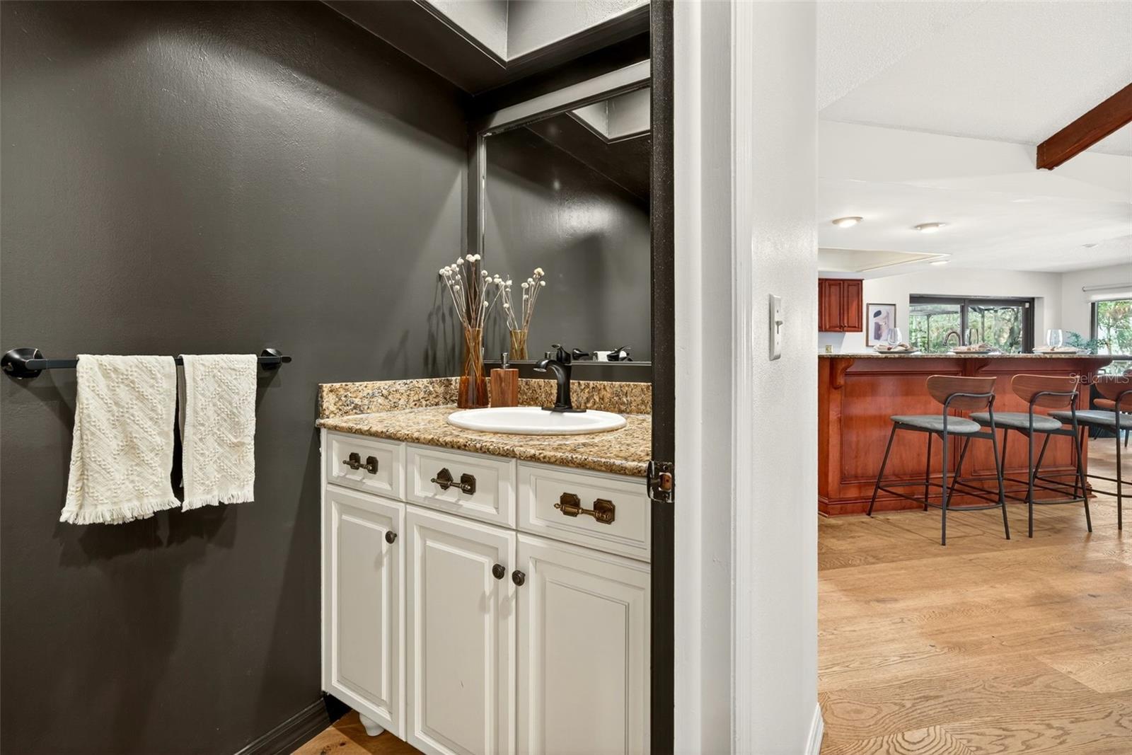 Half Bath off Family Room / Kitchen