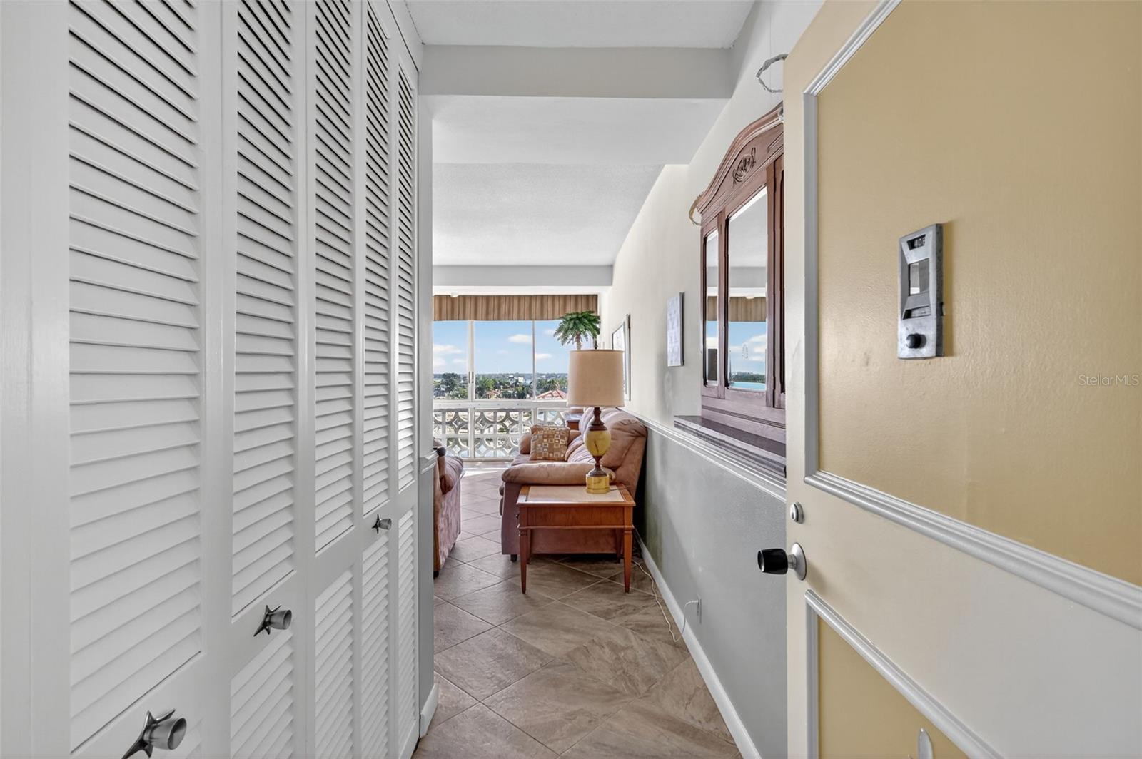Aa  you enter the home you will have a large storage closet and of course the views