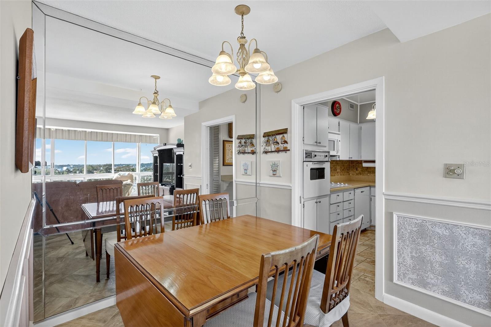 The Dining area is off of the kitchen