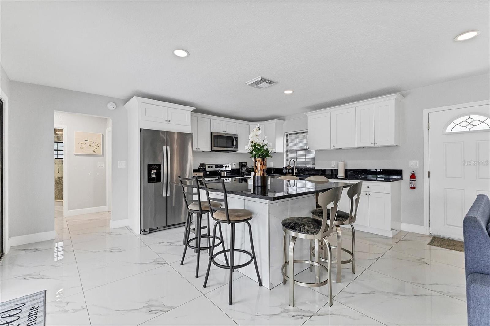 Oversized dining island seats 8