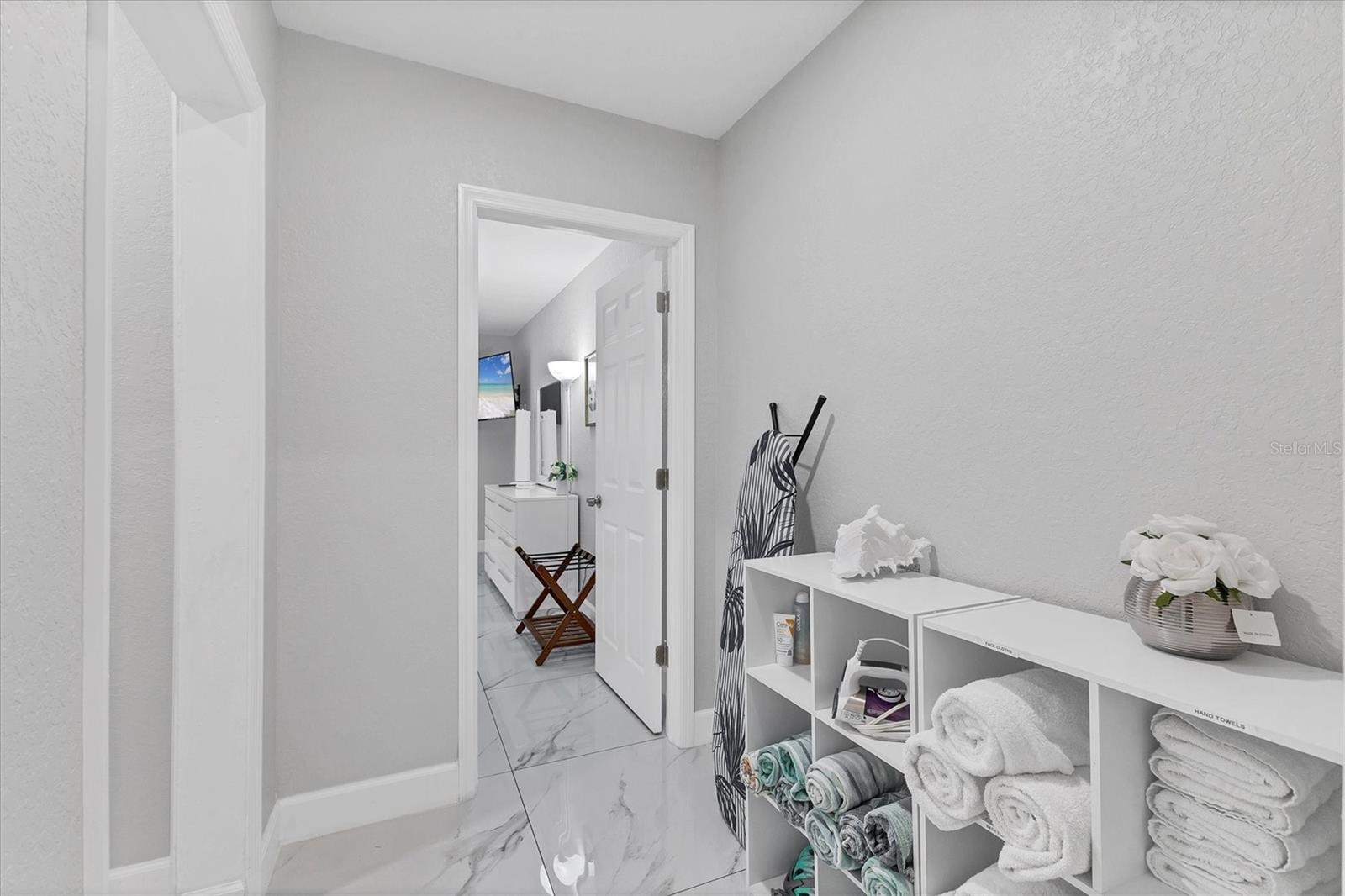 Extra storage area off the utility room