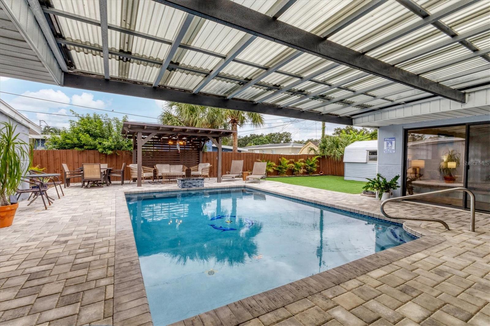 A fantastic place for fun in the sun with several covered areas to retreat and relax!