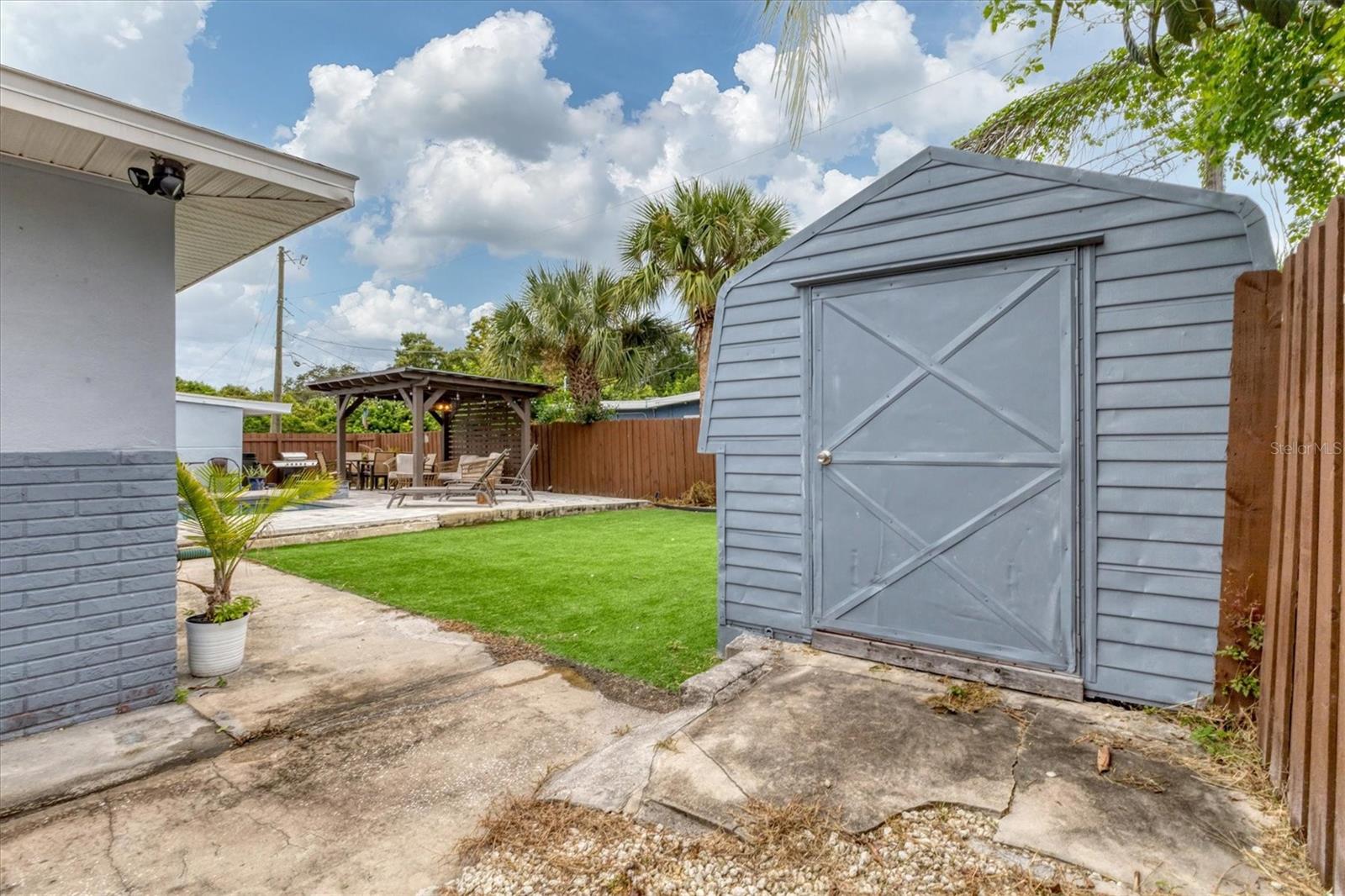 Handy storage shed!