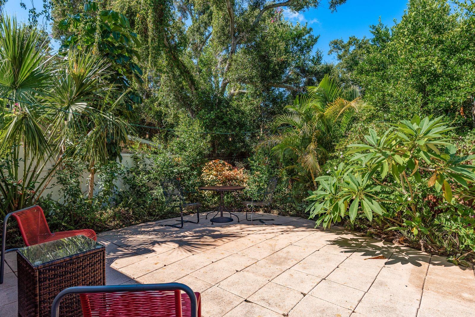 Patio outside cottage