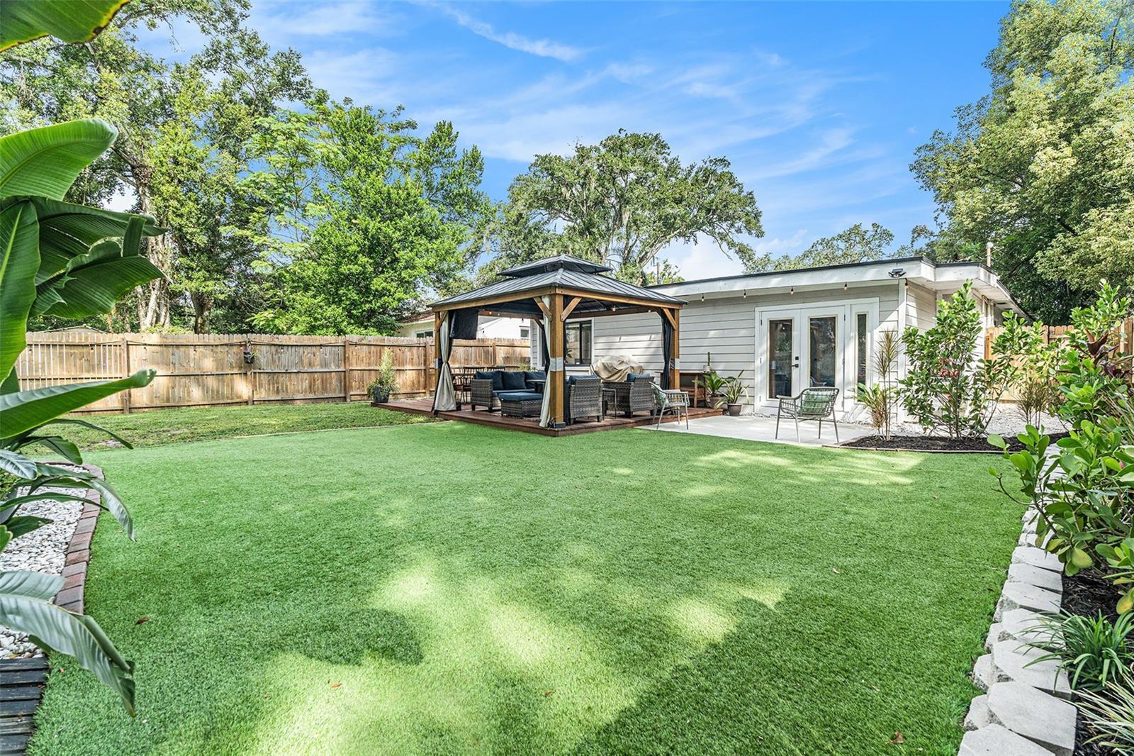 Mostly turf for easy maintenance!