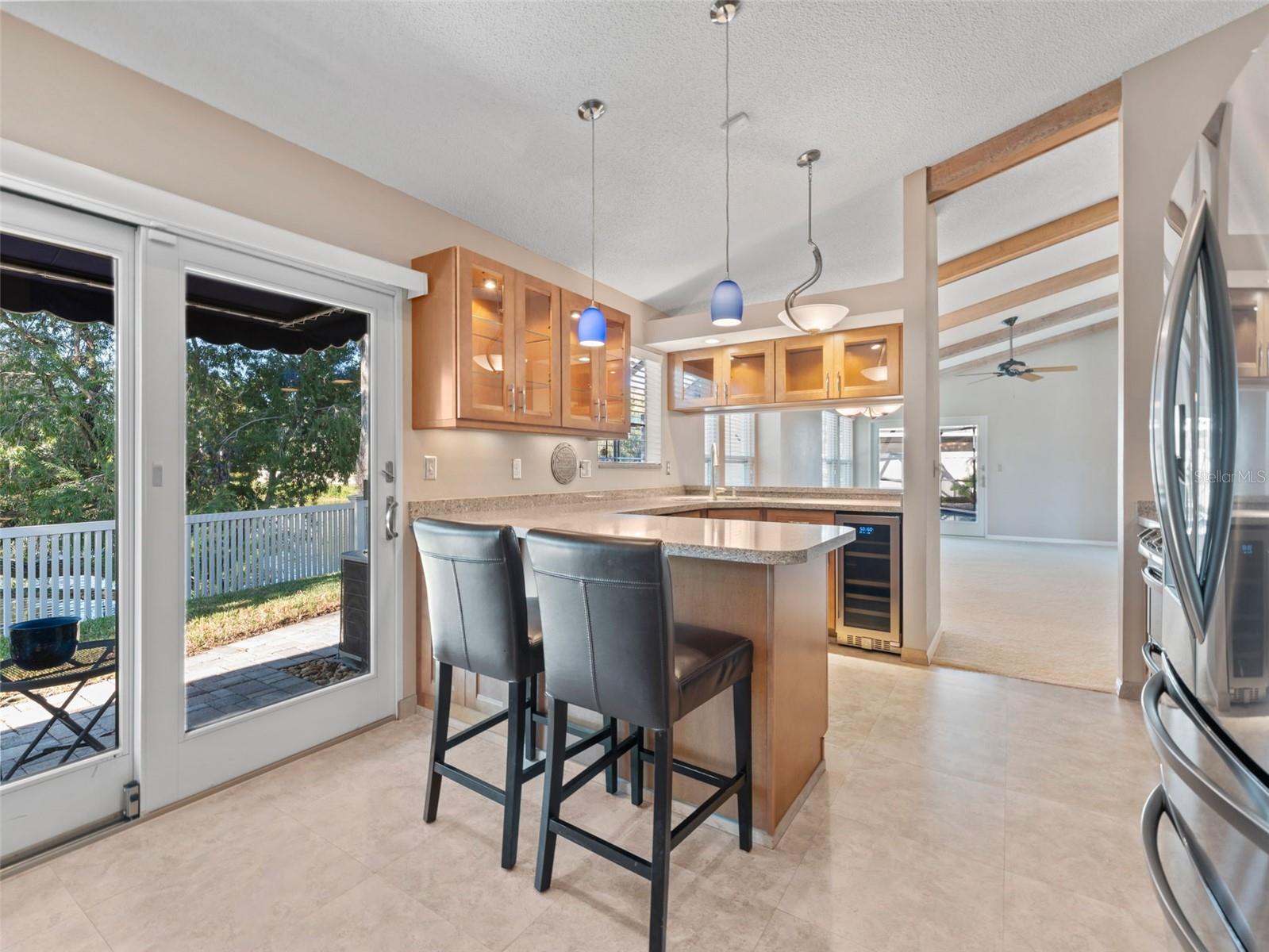 Kitchen island with bar seating — perfect for casual meals, entertaining, or gathering with friends and family