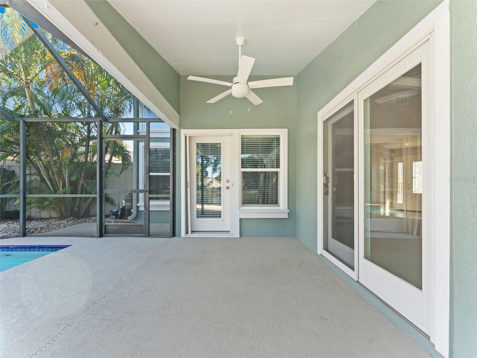 Covered pool deck area — enjoy outdoor living and entertaining rain or shine